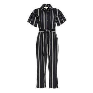 People Tree Organic Cotton Handwoven Jesalyn Stripe Jumpsuit Black $160 sz 8